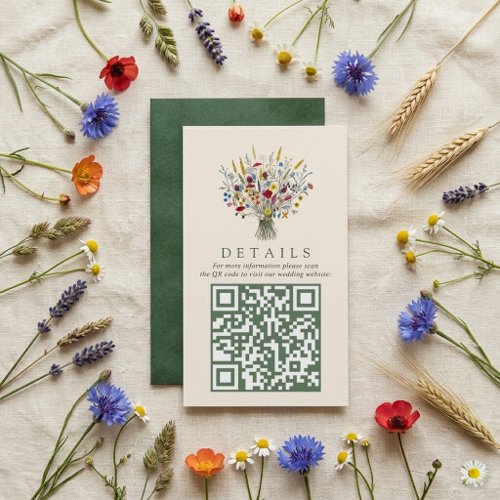 The Wildflower Meadow Wedding Suite - QR Code Enclosure Card