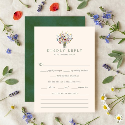 The Wildflower Meadow Wedding Suite -  RSVP Card