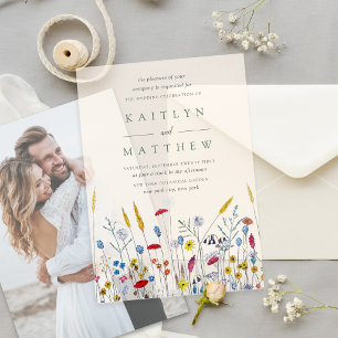 The Wildflower Meadow Wedding Suite - Vellum Invitations