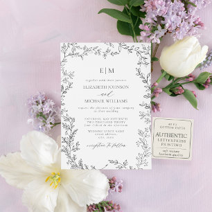 The Willowmere Suite Romantic Botanical Wedding Letterpress Invitation