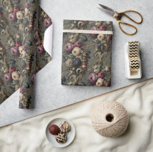 The Wilted Vigil – Gothic Floral  Wrapping Paper