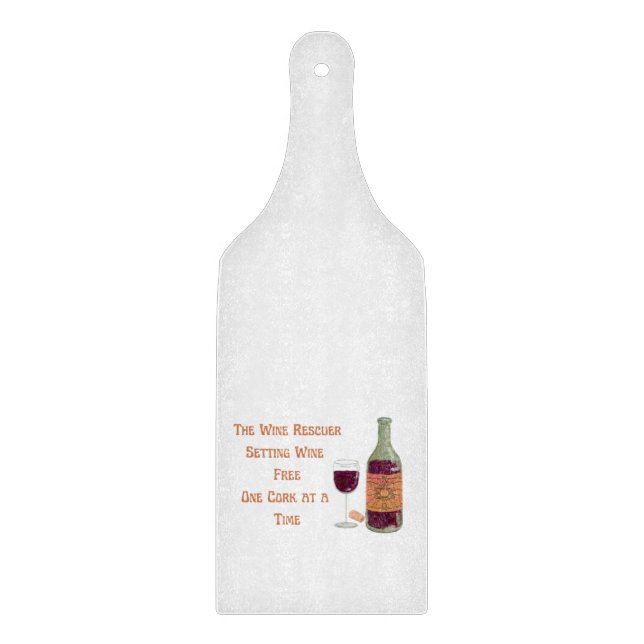 The Wind Rescuer Setting Wine Free on a  Cutting Board (Front)