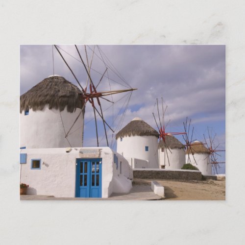 The windmills of Mykonos on the Greek Islands Postcard