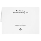 The Window, Monument Valley, UT Cards (Back Horizontal)