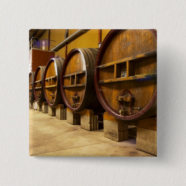 The wine cellar winery with big old wooden casks button (Front)