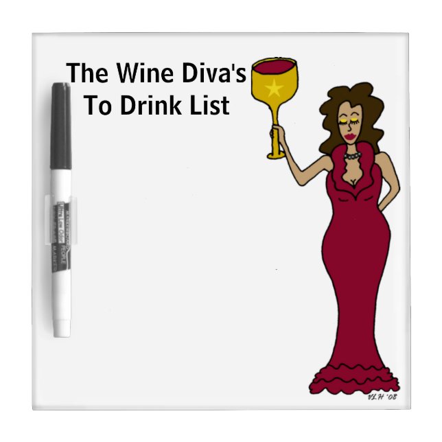 The Wine Diva's To Drink List Dry-Erase Board (Front)