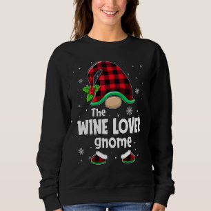 The Wine  Gnome Buffalo Plaid Christmas Matching F Sweatshirt