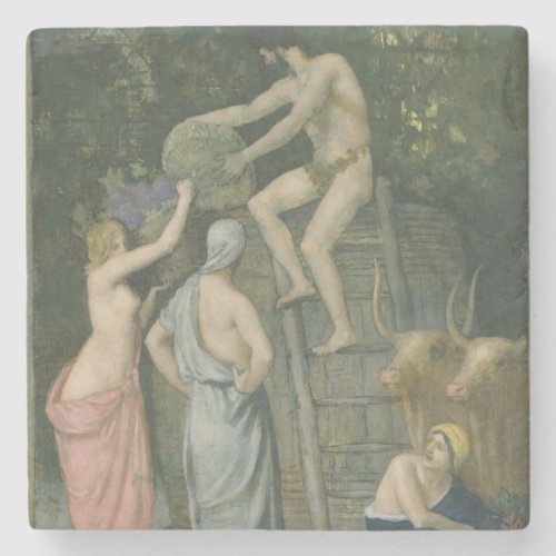 The Wine Press by Pierre Puvis de Chavannes Stone Coaster