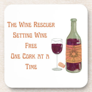 The Wine Rescuer Setting Wine Free on a Beverage Coaster