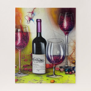 The Wine Tasting Colorful Digital Art Jigsaw Puzzle