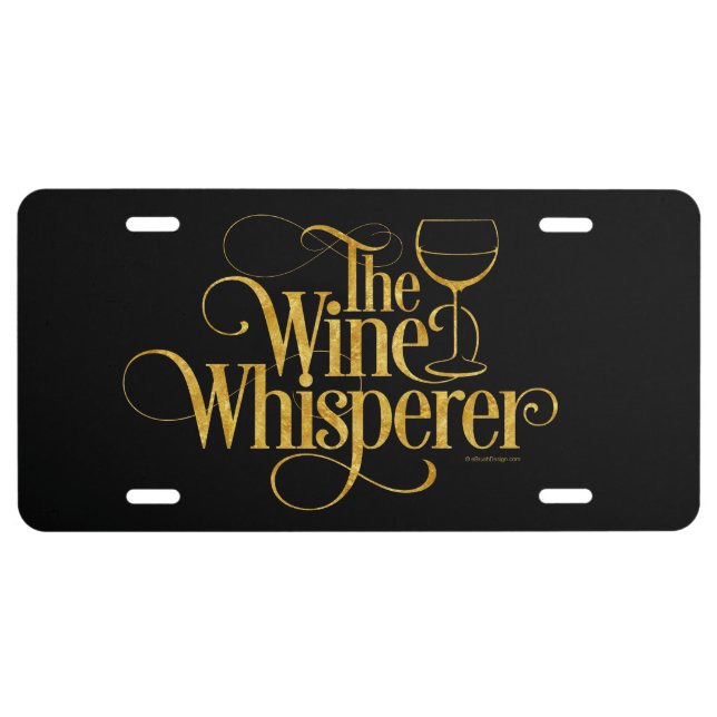 The Wine Whisperer License Plate (Front)