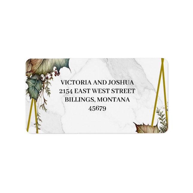The Winery Address Label (Front)