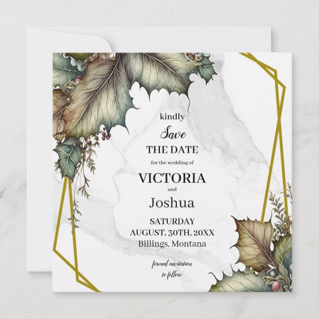 The Winery Save the Date Square Invitation card (Front)