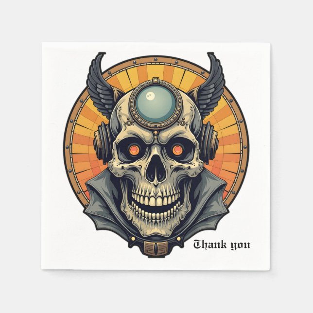 The winged skull.  napkins (Front)