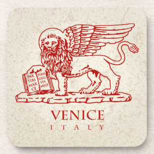 The Winged Venetian Lion Beverage Coaster