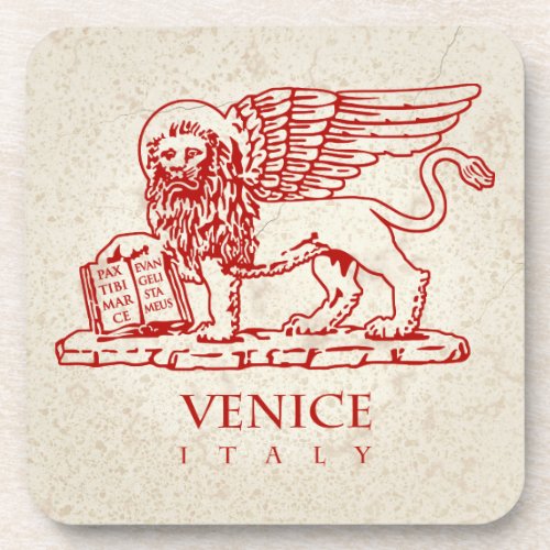 The Winged Venetian Lion Beverage Coaster