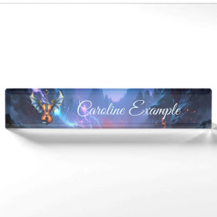 The Winged Violin of Moonlit Realms. Desk Name Plate