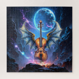 The Winged Violin of Moonlit Realms Jigsaw Puzzle