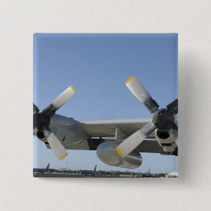 The wings of an LC-130 Hercules Pinback Button