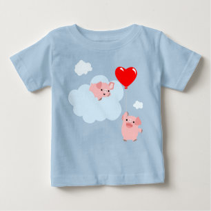 The Wings of Love (Cartoon Pigs) Baby T-Shirt