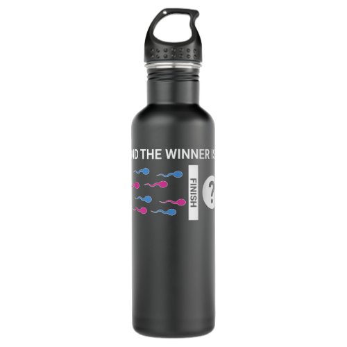 The Winner Is Cute Baby Gender Reveal Party Joke Stainless Steel Water Bottle