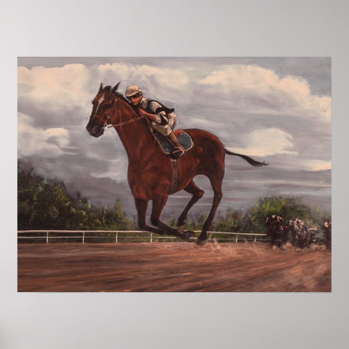 The Winner  Thoroughbred Horse Racing Painting Print