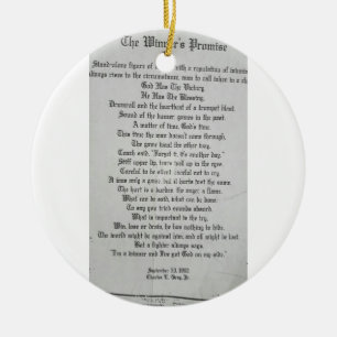 "The Winner's Promise Poem on Metal Dogtags Ceramic Ornament