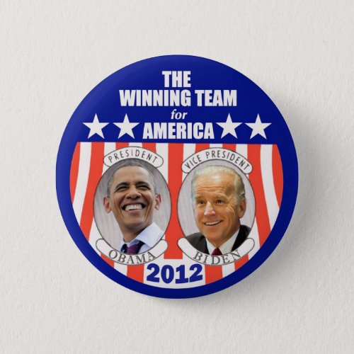 The Winning Team for America Obama  Biden Button