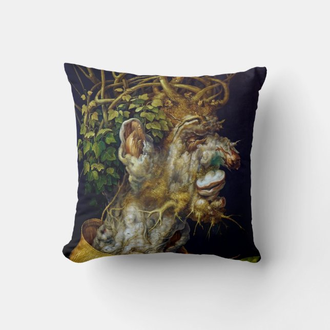 The Winter, Arcimboldo Throw Pillow (Front)