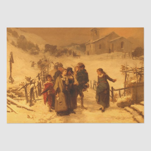 The Winter Avalanche (by Gerolamo Induno) Tissue Paper (Front)