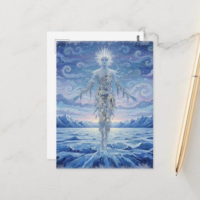 The winter Goddess Snow and Ice Mountains Postcard (Front/Back In Situ)