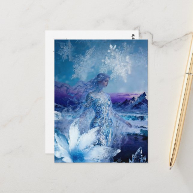The winter Goddess Snow and Ice Postcard (Front/Back In Situ)
