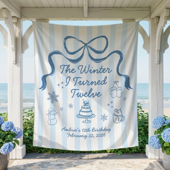 The Winter I turned 12 Birthday Banner  Tapestry (Creator Uploaded)