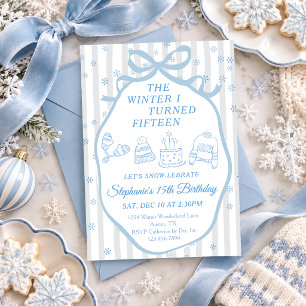 The Winter I Turned Fifteen Girl 15th Birthday Invitation