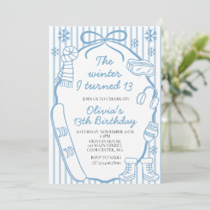 The Winter I Turned Thirteen  13th Birthday Invitation