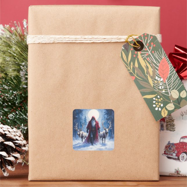 The Winter King Arrives.  Square Sticker (Holiday)