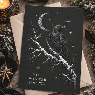The Winter Knows Raven Moon Gothic Christmas Holiday Card