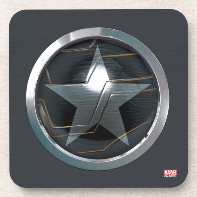 The Winter Soldier Icon Badge Beverage Coaster (Front)