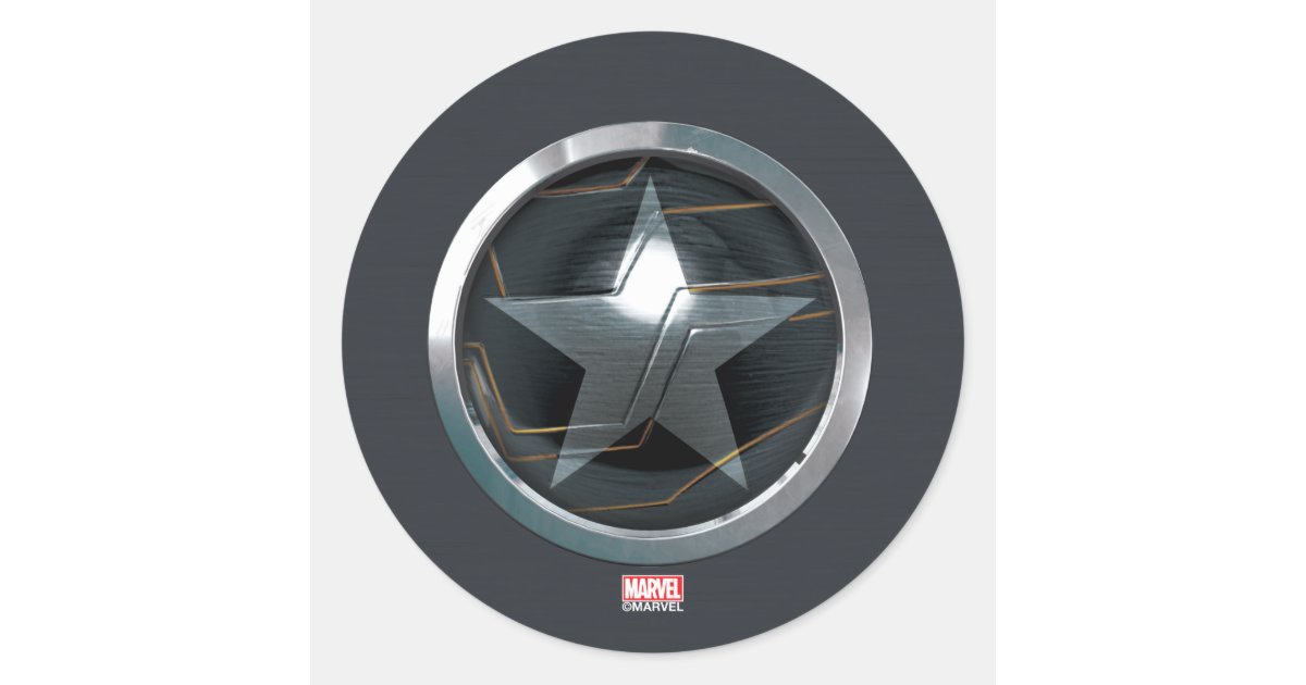 The Winter Soldier Icon Badge Classic Round Sticker | Zazzle