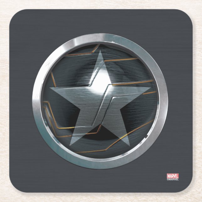 The Winter Soldier Icon Badge Square Paper Coaster (Front)