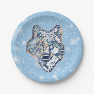 The Winter Wolf Paper Plates