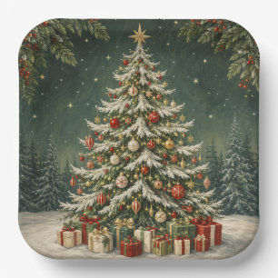 The Winter Woodland's Crown Jewel Paper Plates