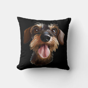 The Wirehair Dachshund Throw Pillow