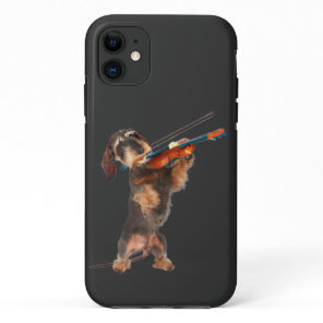 The Wirehair Dachshund Violinist iPhone 11 Case