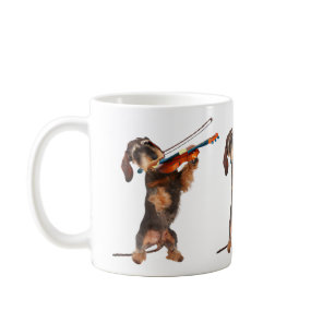 The Wirehaired Dachshund Playing A Violin Coffee Mug