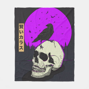 The Wise Crow Fleece Blanket