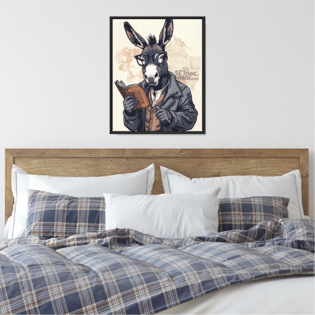 The Wise Donkey Canvas Print (Insitu(Bedroom))