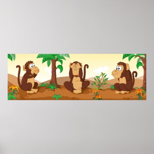 The wise monkeys _ panorama poster