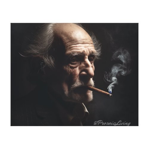 The wise old cigar canvas print