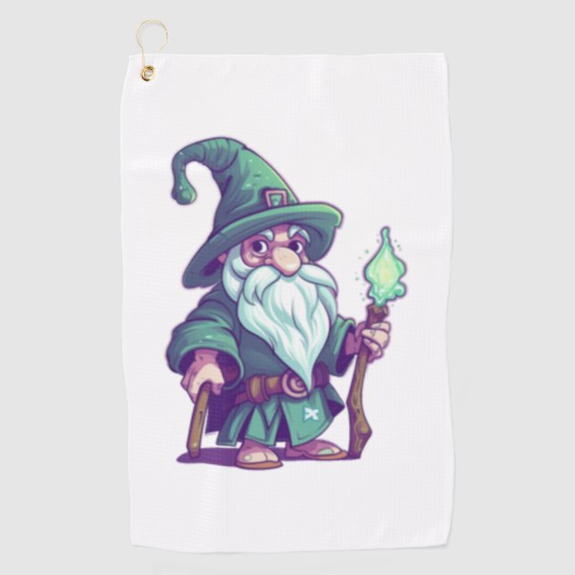 The Wise Wizard Gnome   Golf Towel (Front)